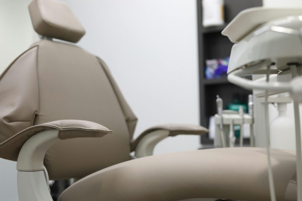 Pristine dental office in Fort Worth, TX, meticulously cleaned by Fort Worth Cleaning Professionals, showcasing spotless surfaces, gleaming floors, and a welcoming, sanitized environment for patients and staff.