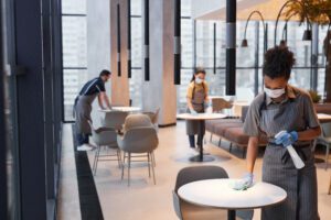 Clean and organized office breakroom in Fort Worth, TX maintained by Fort Worth Cleaning Professionals.